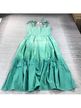 Oliphant 🌹Women’s Green Ombre Tiered Button-Front Sundress